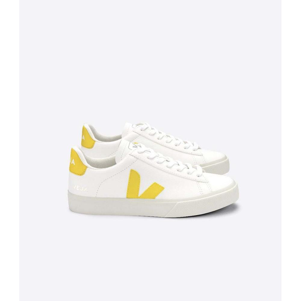 Veja CAMPO CHROMEFREE Low Tops Sneakers Dame White/Yellow | NO 602OKI